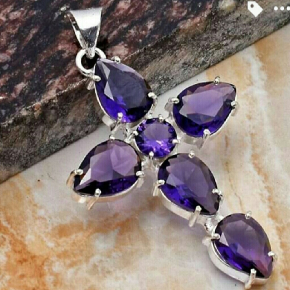 Amethyst cross in 925 Silver